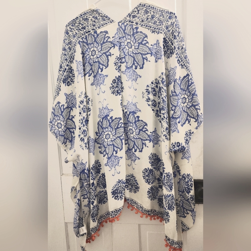 Blue and White Floral Cover Up By The Wow Now